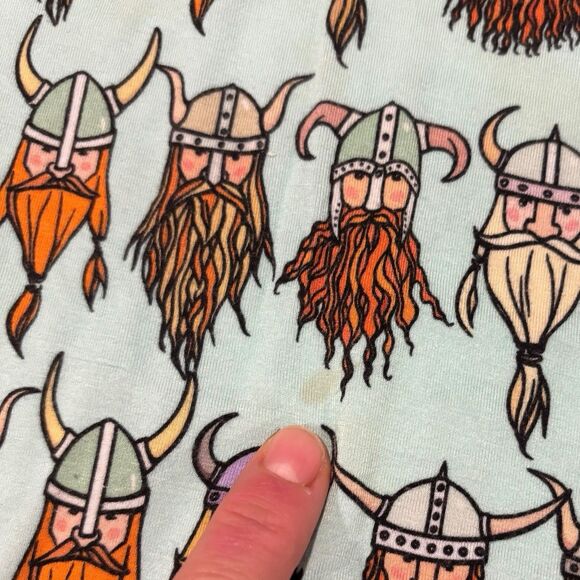 Dreamiere Bamboo Short Sleeve Romper 2/3T Viking Print Bearded Helmets *Play* - Picture 2 of 9